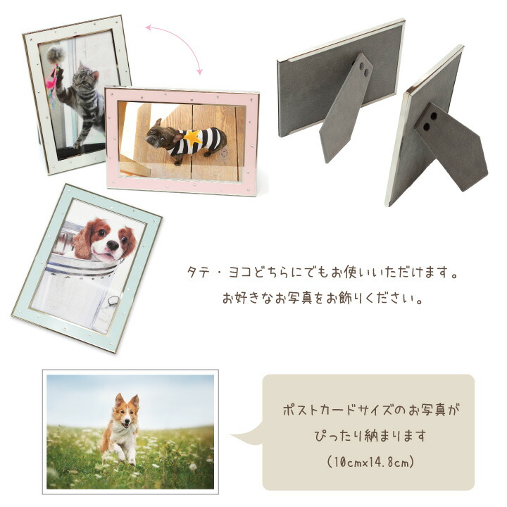 買い物 ペット仏具 キャンディーフォトフレーム ホワイト ピンク ブルー ポストカードサイズお供え お悔やみ ペット仏壇にも フォトスタンド ペットメモリアル ペット供養 写真立て 遺影 かわいい ラインストーン きらきら Qdtek Vn