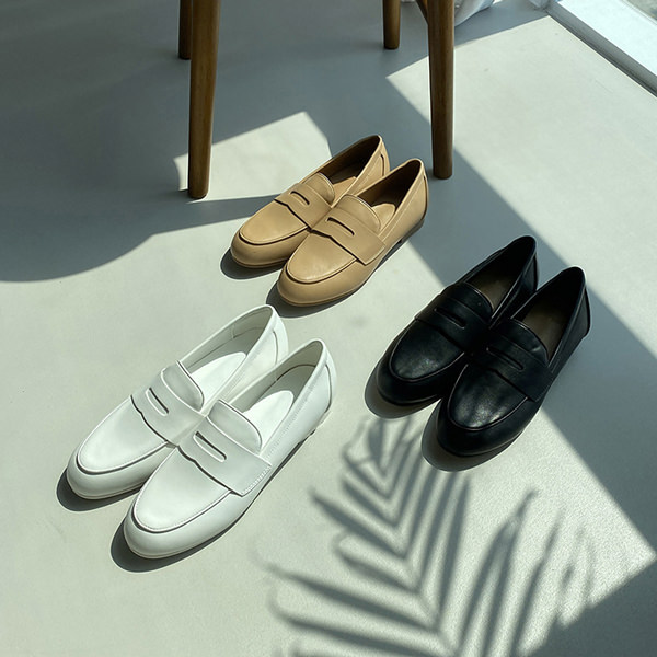 パランコ　ローファー　レザー　白　フラット　スペイン製 MADE IN JAPAN』ソフトコインローファー （フラットシューズ