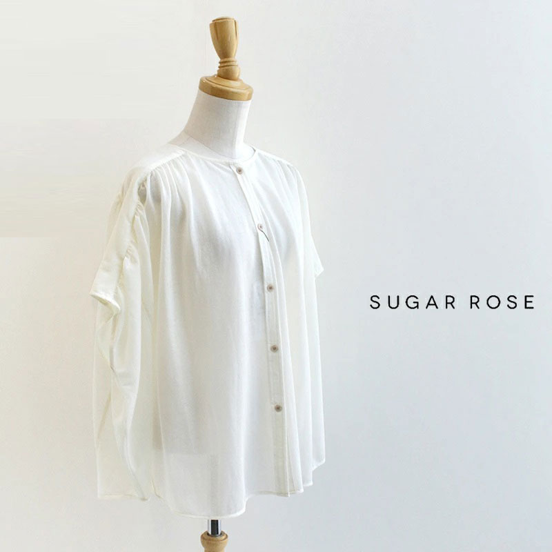 SUGAR ROSE シュガーローズ　シアー2WAYギャザーカットシャツ　253473-B｜DECO APARTMENT STORE店