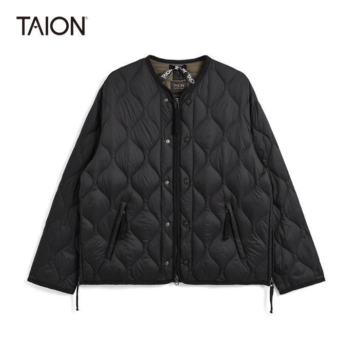 TAION/タイオン MILITARY M65 LINER W-ZIP SHORT DOWN JKT（SOFT SHELL）/ミリタリー M65 ラインドライブWジップ ショートダウンジャケット-ホンブルグ帽甲殻  WM65LSZBML-1SH\u003cBR\u003e【レディース】\u003cBR\u003e【BLACK】