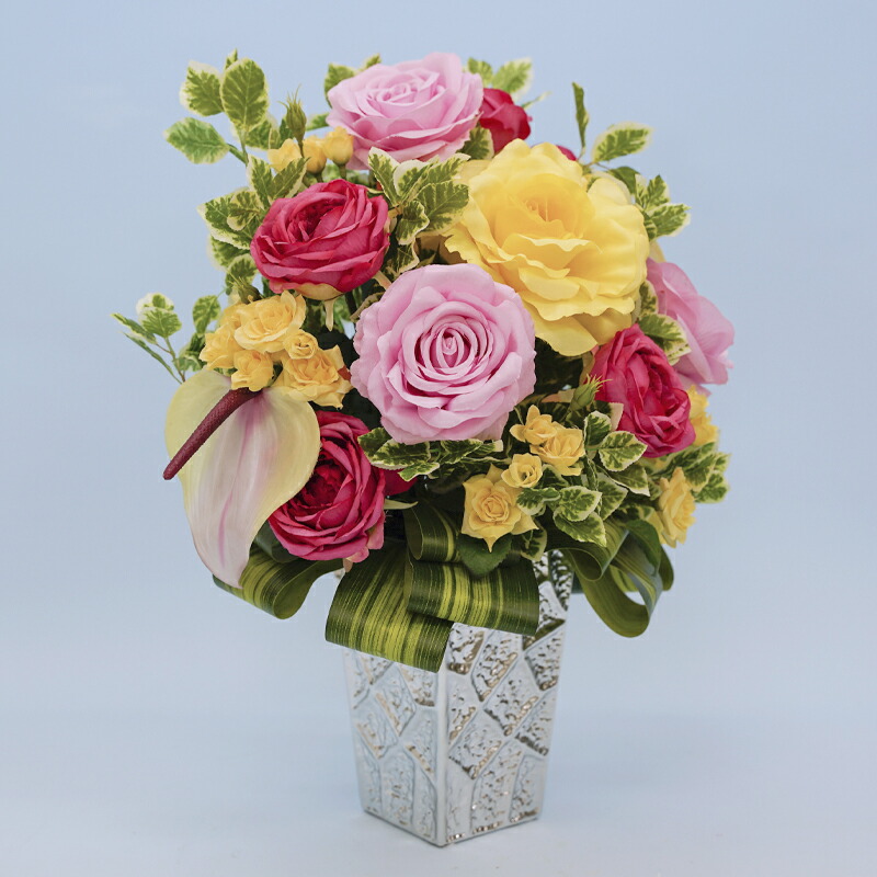 新品未使用 フェイクフラワー 造花 卓上 テーブル リアル アーティフィシャルフラワー アートフラワー アレンジメント プレゼント 贈り物 ギフト インテリア 水やり不要 ローズ アンスリューム 春 Fucoa Cl