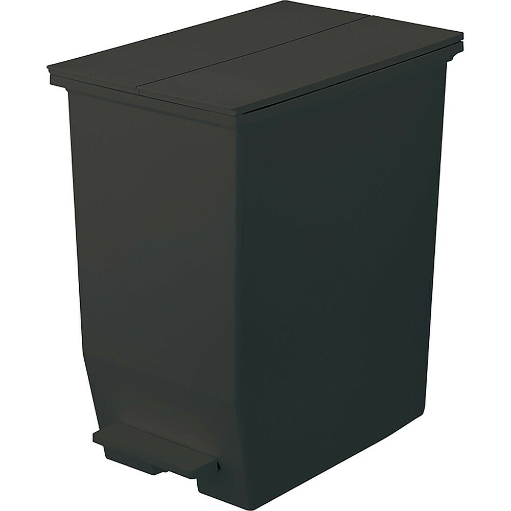 SOLOW ペダルオープンツイン45L ブラック RSD-78BK ゴミ箱 ダストボックス 45L ペダル式 キャスター付き ツイン 両開き 観音開き ごみ箱 フタ付き 袋止め付き 抗菌 防汚 キッチン リビング カップボード下 棚下 カウンター下 分別 コンパクト|DECO MAISON