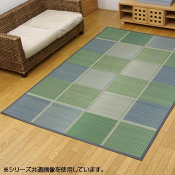 純国産 い草花ござカーペット ラグ 『FUBUKI』 グリーン 江戸間4.5畳(約261×261cm) 4112204 インテリア 敷物・カーテン|DECO MAISON