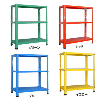 福富士 業務用 収納スチールラック 高さ75 横幅60 奥行30 3段 RPR-633　ブルー 家具/収納 オフィス収納