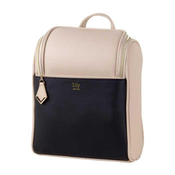 Lily ミニリュックサック Bag-Lily-M03 ベージュ×ブラック 服飾雑貨 バッグ