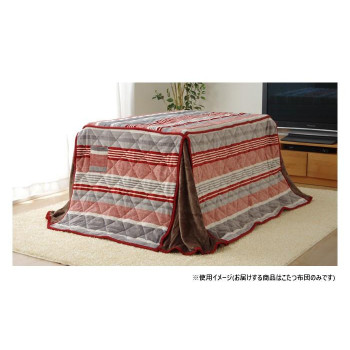 カジュアル ストライプ柄 こたつ布団 ハイタイプ用 レッド 約225×265cm 1181850243230 インテリア その他インテリア