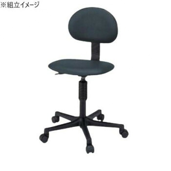 サカエ 作業用ワークチェアー キャスター 背もたれ付 390×420×405mm C1C-BKN 家具/収納 オフィス収納