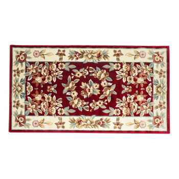 カービング レーヨン玄関マット レッド 80x150cm LT201580RE インテリア 敷物・カーテン｜DECO MAISON