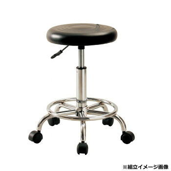 弘益(KOEKI) UTILITY キャスターチェア(背なし) ブラック KYS300BK 家具/収納 家具　イス テーブル