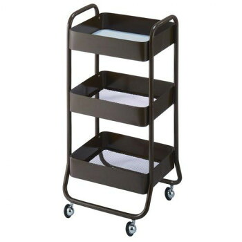 C-580 メッシュワゴン 下敷き1枚付き ブラウン 15807 家具/収納 収納用品|DECO MAISON