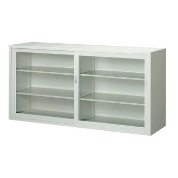 一般書庫/D:400タイプ 6×3型引違書庫(ガラス戸) 4号 棚板4枚付 ニューグレー COM-N306G 家具/収納 オフィス収納