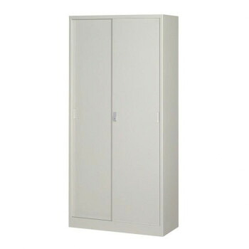 A4対応書庫/D:400タイプ 引違書庫(スチール戸) H1860 棚板4枚付 ニューグレー COM-FS40-G19 家具/収納 オフィス収納