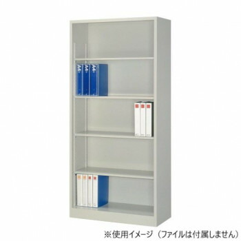 A4対応書庫/D:400タイプ オープン書庫 H1860 棚板4枚付 ニューグレー COM-FO40-G19 家具/収納 オフィス収納