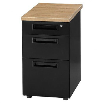 井上金庫販売 オフィス用テーブル 3段 本体ブラック/天板ネオフォレスト GSD-B047-3 NFO 家具/収納 オフィス収納｜DECO MAISON