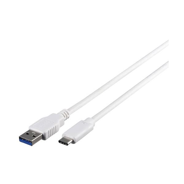 (まとめ) バッファローUSB3.1 Gen1ケーブル(A to C) ホワイト 1.0m BSUAC31110WH 1本 【×3セット】