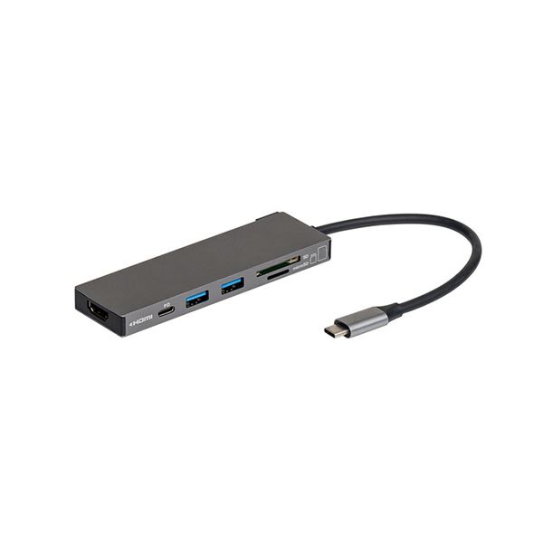 ナカバヤシ PD対応 USBType-Cアルミドッキングステーション STIX(スティックス) グレー 15cm UD-C01SGY 1個