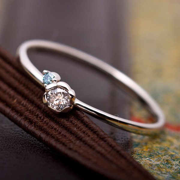 楽天市場】Pt900 アイスブルーダイヤモンド フラワーモチーフ リング