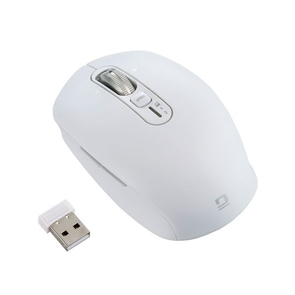 Digio 感動ホイールマウス Bluetooth・USB無線デュアル静音ボタンBlueLEDマウス Sサイズ ホワイト MUS-DKF239W