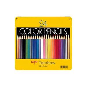 （まとめ）トンボ鉛筆 色鉛筆 CB-NQ24C 24色 缶入 【×3セット】