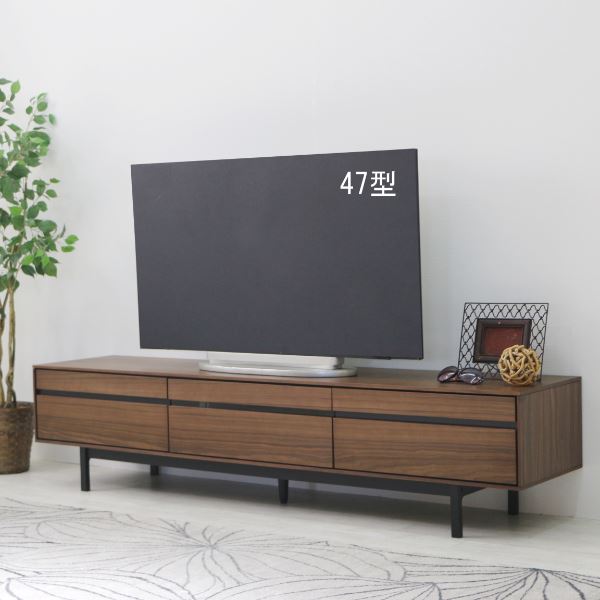 TVボード（ウォルナット） 幅約180cm [完成品/脚のみ取付］【代引不可】｜DECO MAISON