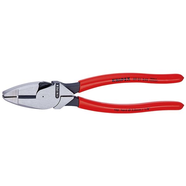 KNIPEX クニペックス 架線工事用 強力ペンチ プラスチックコーティング サイズ55&times;17&times;240mm 0901-240 工具 ツール DIY 作業工具｜DECO MAISON