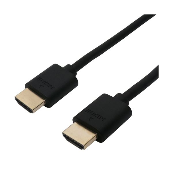 （まとめ） ナカバヤシ ミヨシ4K30P／フルHD解像度対応 HDMIケーブル 0.5m ブラック HDC-H05／BK 1本 【×5セット】