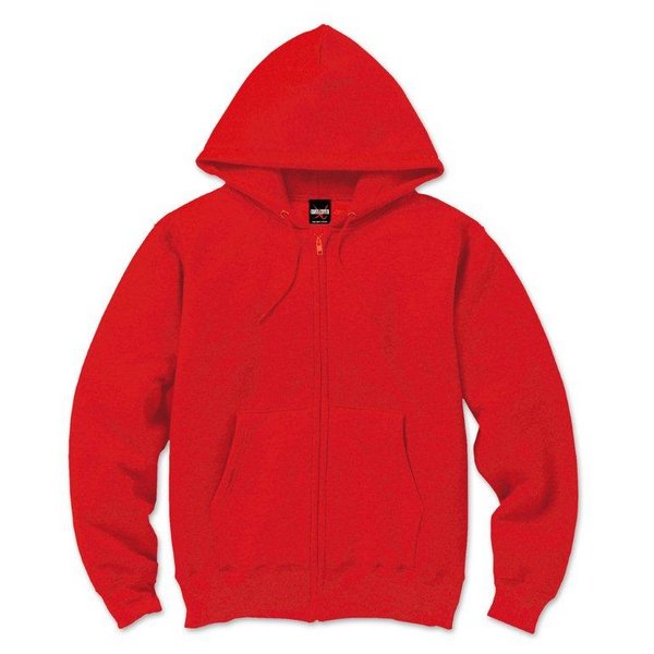 裏起毛 フルジップ パーカー Mサイズ レッド 12.5oz ヘビーウェイト 綿混 コットン混 保温力抜群 男女兼用