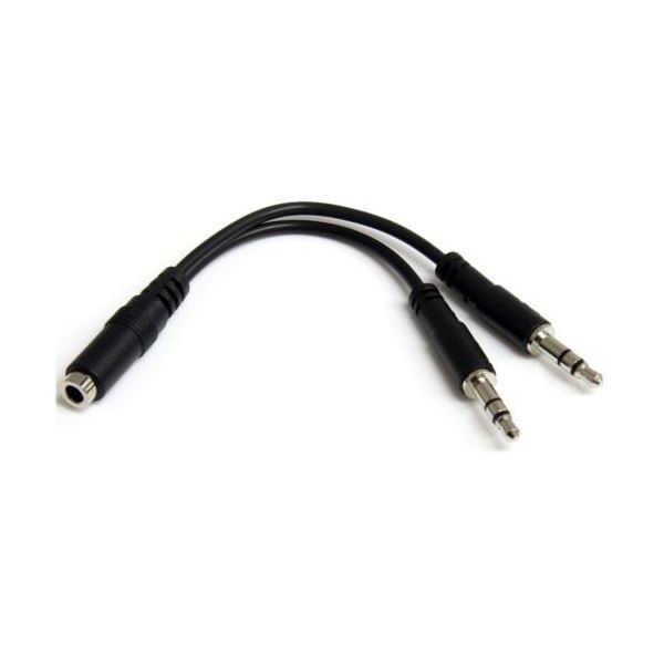 (まとめ) StarTech.com 3.5mmヘッドフォン/マイク スプリッタ オーディオ変換ケーブル MUYHSFMM 1個 【×3セット】