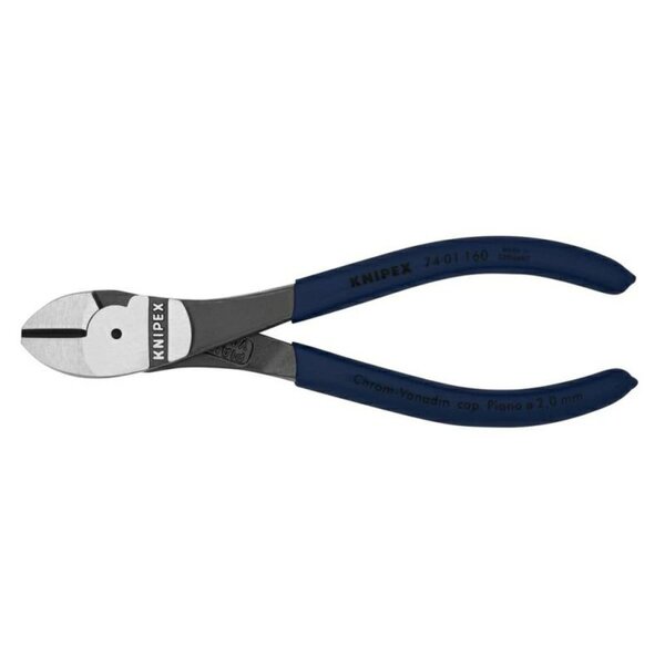 KNIPEX クニペックス 限定品 強力型斜ニッパー 硬線用 160mm プラスティックコーティングハンドル スティールブルー 7401-160B01
