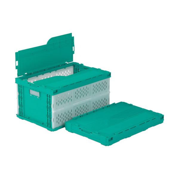 三甲 ペタンコ C-41A 緑 白 SKSO-C41A-GRWH 1個 折りたたみ コンテナ 収納 容器 オリコン