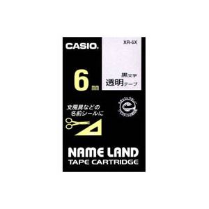 （まとめ）カシオ CASIO 透明テープ XR-6X 透明に黒文字 6mm【×5セット】