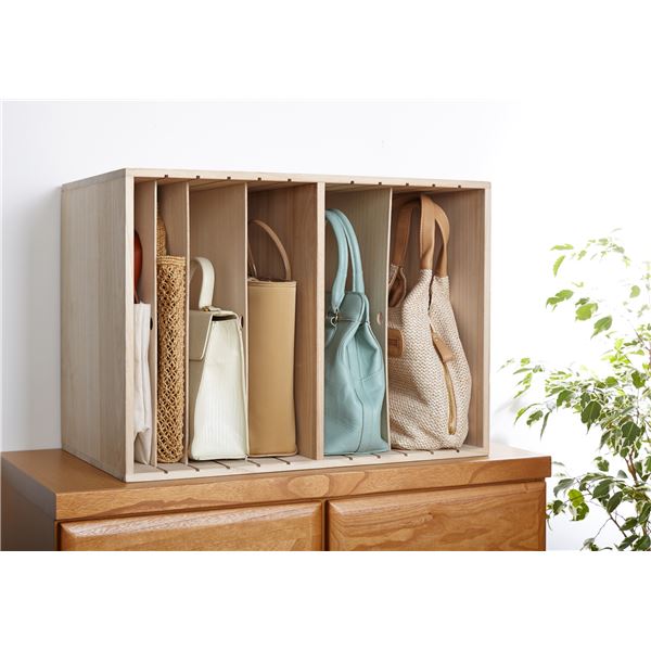 すっ桐 カバンハウス/バッグ収納棚 【ハイタイプ 高さ43.5cm】 木製 日本製 【完成品】|DECO MAISON