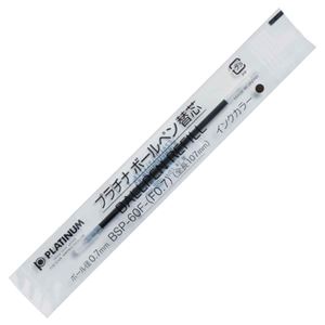 (まとめ) プラチナ ボールペン替芯 ステンレスチップ 0.7mm 黒 BSP-60F-(F0.7)#1 1セット(10本) 【×10セット】