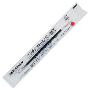 (まとめ) プラチナ ボールペン替芯 ステンレスチップ 0.7mm 赤 BSP-60F-(F0.7)#2 1セット(10本) 【×10セット】