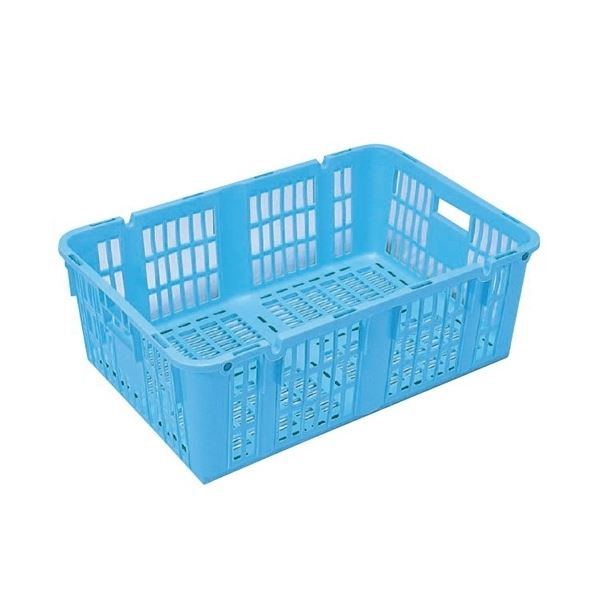【5個セット】プラスケット/網目ボックス 【No.950 金具付き】 ブルー スタッキング金具使用時:段積み可【代引不可】|DECO MAISON