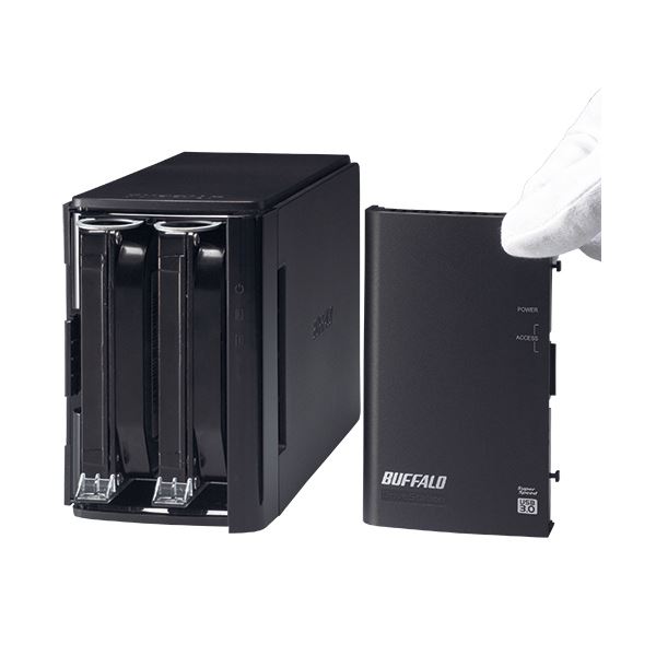 バッファロードライブステーションミラーリング機能搭載外付けHDDUSB3.0用2ドライブ6TBHD-WL6TU3/R1J1台【日時指定不可】