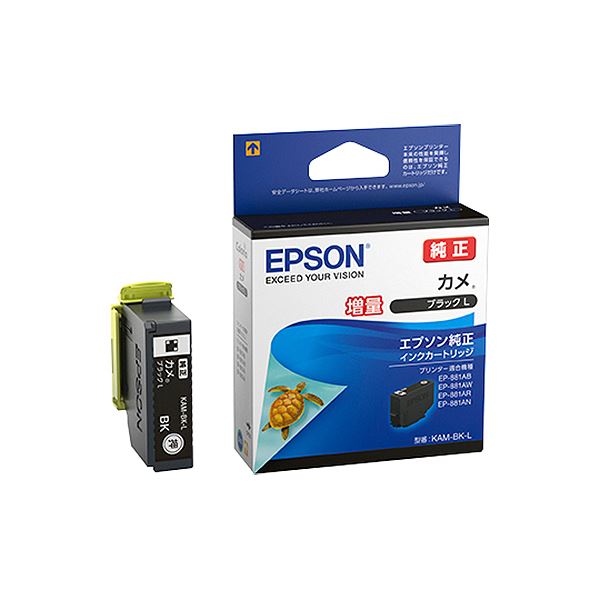 (まとめ) エプソン インクカートリッジ カメブラックL(増量) KAM-BK-L 1個 【×5セット】