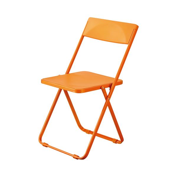 (まとめ)HOME STYLINGSLIM フォールディングチェア オレンジ SL-OR 1脚 【×3セット】|DECO MAISON