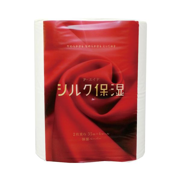 (まとめ)河野製紙P・エイドシルク保湿トイレットロール ダブル 芯あり 35m 1セット(40ロール:4ロール×10パック)【×2セット】|DECO MAISON