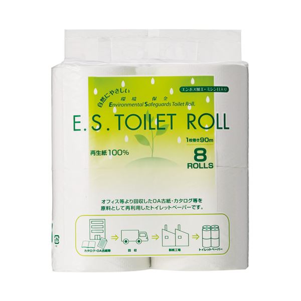 太洋紙業 ESトイレットロール90m巻 8R×12パック