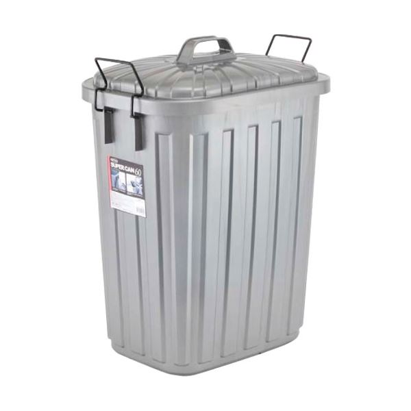 (まとめ) 岩崎工業 スーパーカン 角型 59L L-113CTG 1台 【×5セット】