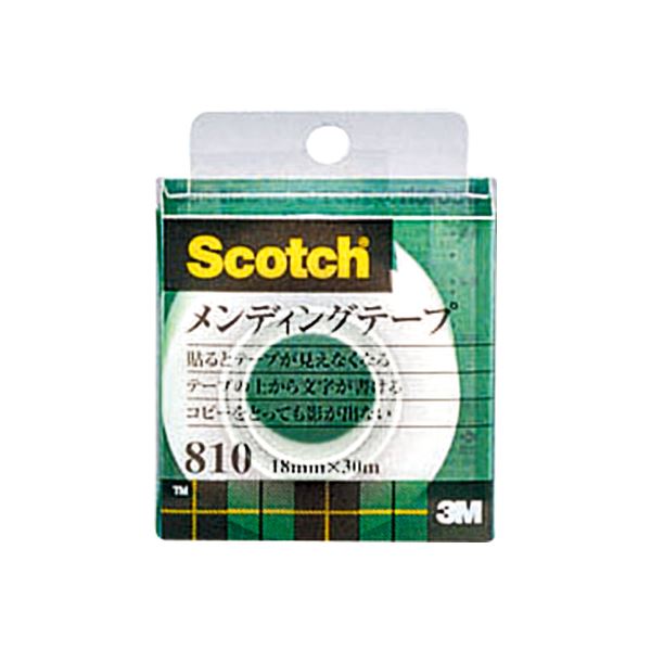 (まとめ) 3M スコッチ メンディングテープ 810 小巻 18mm×30m クリアケース入 810-1-18C 1巻 【×30セット】