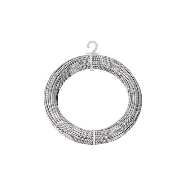 (まとめ) TRUSCO メッキ付ワイヤロープ 4mm×10m CWM-4S10 1巻 【×5セット】