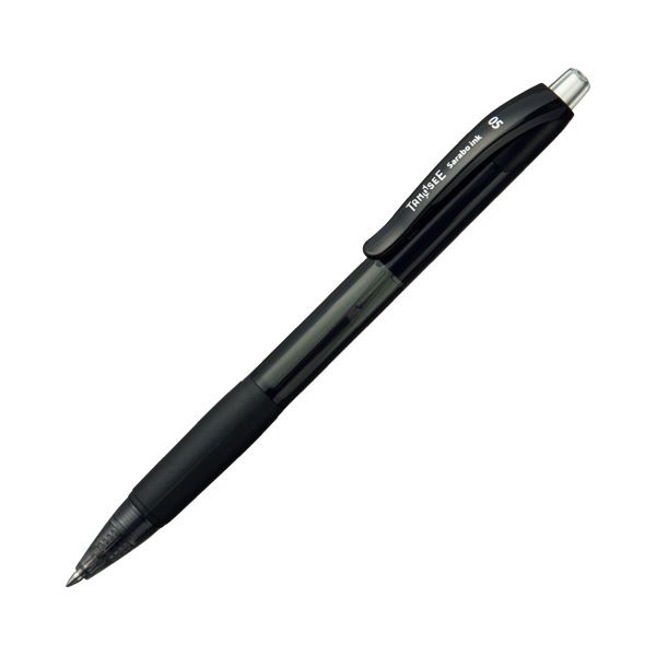 (まとめ) TANOSEE ノック式油性ボールペン（なめらかインク） 0.5mm 黒 1本 【×100セット】