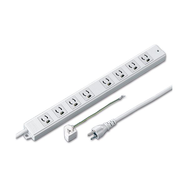 (まとめ)サンワサプライ 抜け止めタップマグネット付 3P・8個口 2.0m TAP-MG3811N 1個