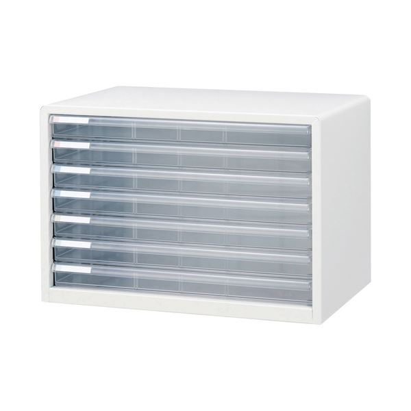 ライオン事務器 レターケース A4 横型 7段 LA4-557W ホワイト ライオン事務器 透明レターケースカド丸タイプ A4ヨコ 7段 ホワイト