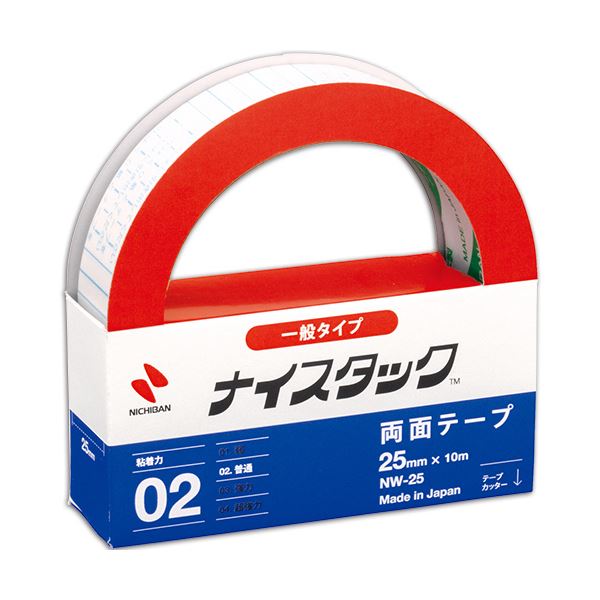 (まとめ) ニチバン ナイスタック 再生紙両面テープ 大巻 25mm×10m NW-25 1巻 【×30セット】