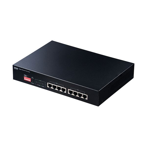 サンワサプライ 長距離伝送・ギガビット対応PoEスイッチングハブ 8ポート LAN-GIGAPOE81 1台|DECO MAISON