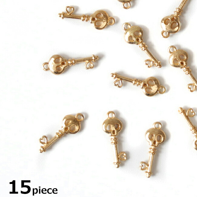 楽天市場 15個 チャーム ドクロの鍵 チャーム アクセサリー 手芸 メタル パーツ メタルパーツ 材料 どくろ スカル ハンドメイド素材のdecofactory