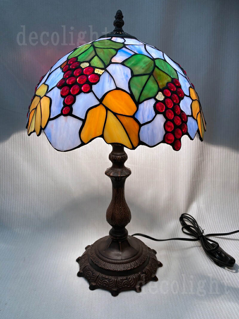 ▼ステンドグラス スタンドライト 卓上ランプ 葡萄 ステンドランプ 葡萄S ステンドグラス ランプ おしゃれ 葡萄